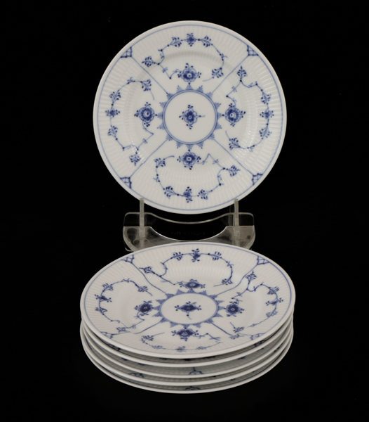 Assietter 6st, "Musselmalet", Royal Copenhagen, Danmark