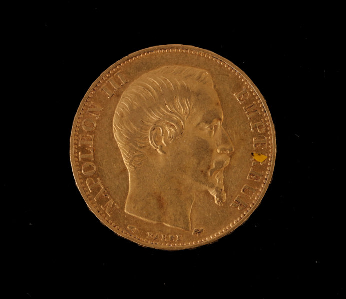 Guldmynt, 20 francs, Napoleon III, Frankrike, 1858