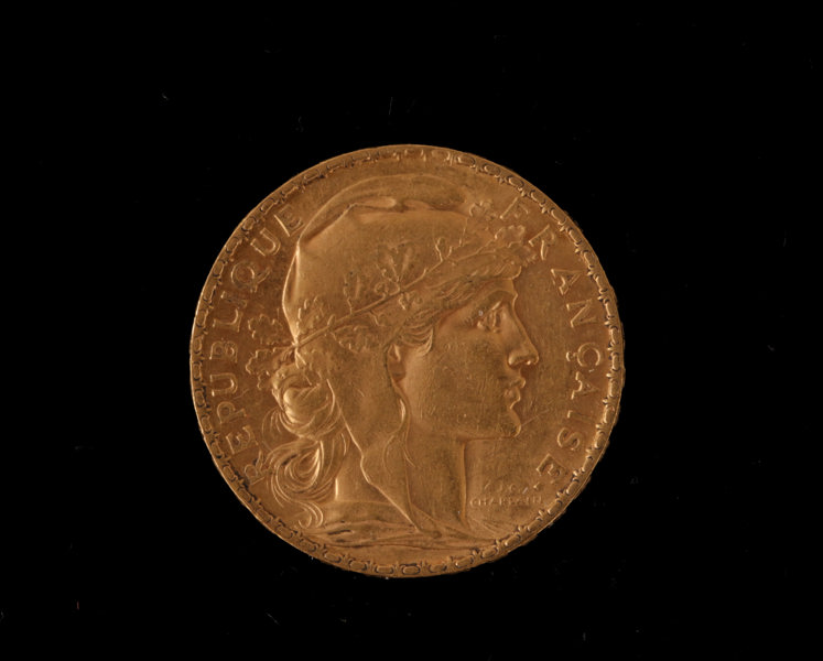 Guldmynt, 20 francs, Frankrike, 1910