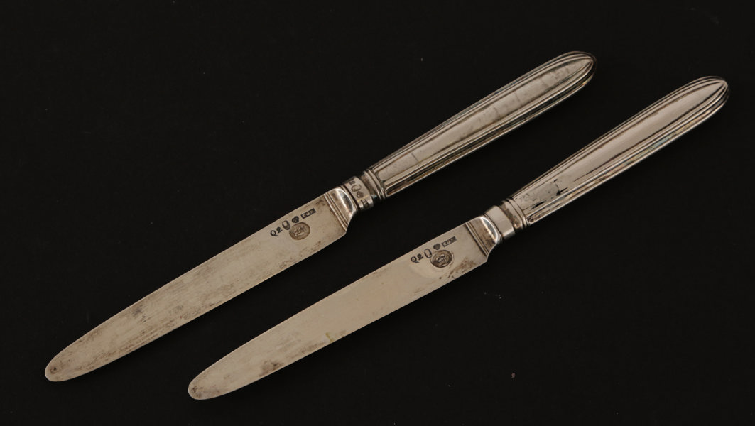 Fruktknivar ett par, silver, gustavianska, 1798
