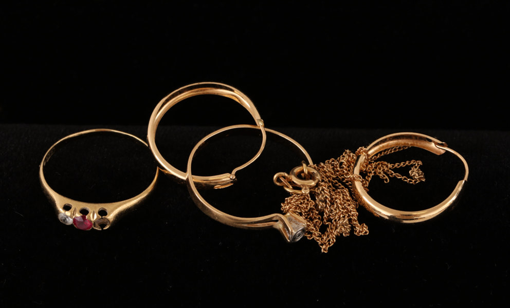 Smycken 5 delar, 18k