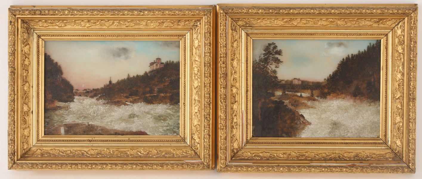 Glasmålningar ett par, 1800-talets slut