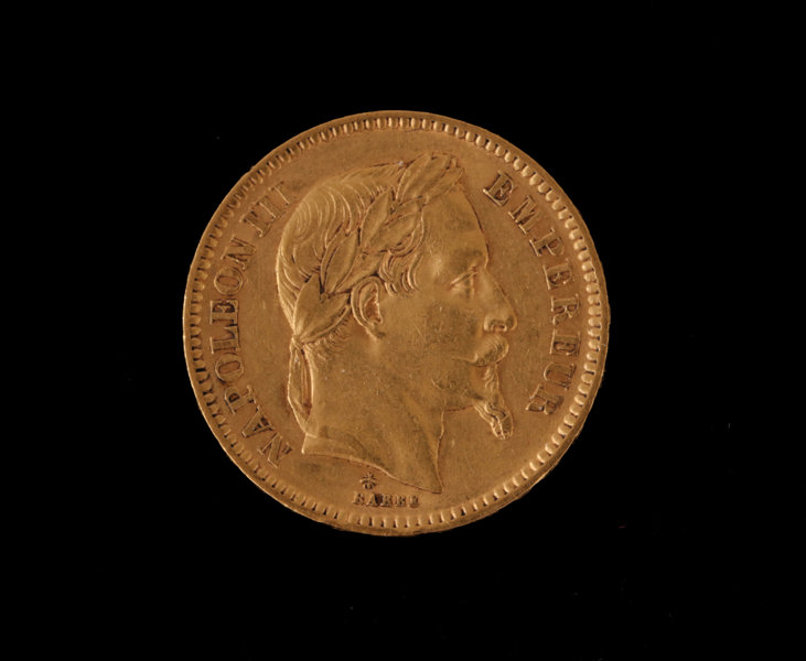 Guldmynt, 20 Francs, Napoleon III, Frankrike, 1866