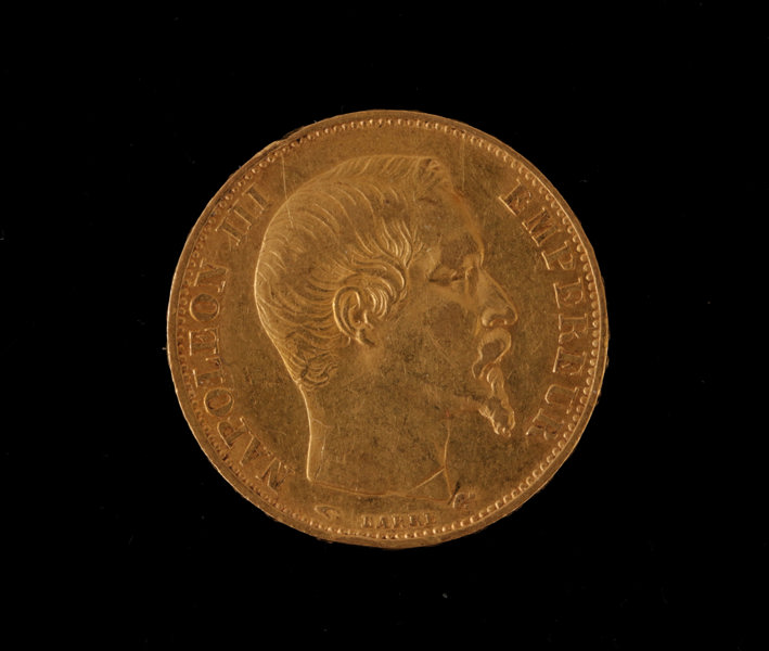 Guldmynt, 20 francs, Napoleon III, 1858