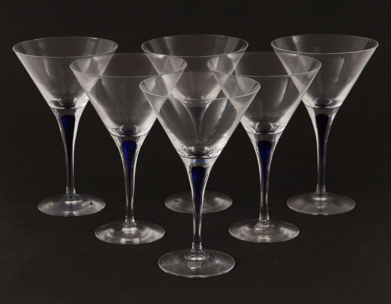 Martiniglas 6st, "Intermezzo", Erika Lagerbielke för Orrefors