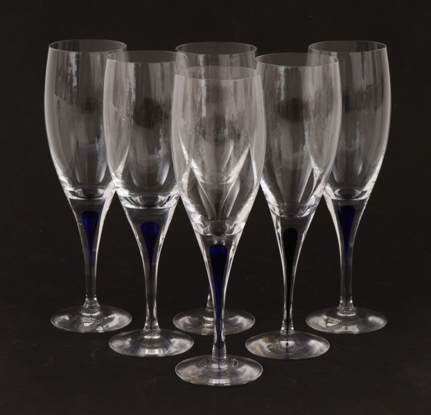 Vinglas 6st, "Intermezzo", Erika Lagerbielke för Orrefors