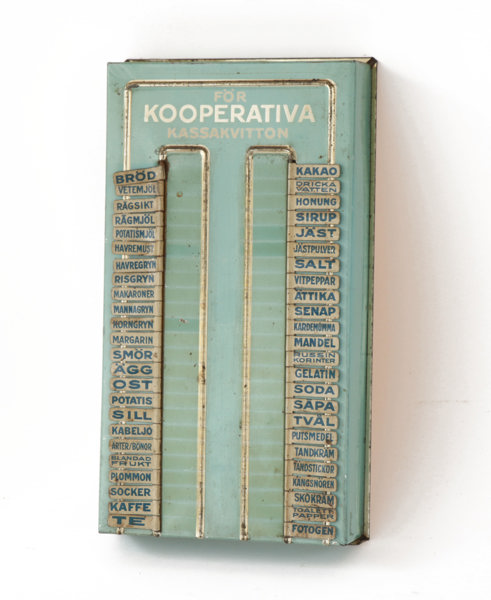 Kassakvittolåda, Kooperativa, 1900-talets första hälft