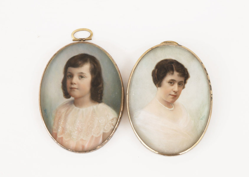 Miniatyrmålningar ett par, 1900-talets första hälft