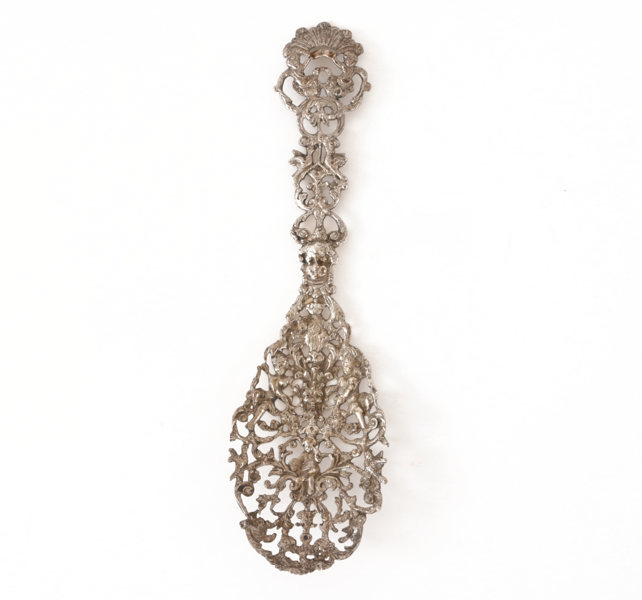 Serveringssked i silver, 1800-tal