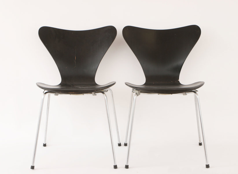 Stolar ett par, "Sjuan", Arne Jacobsen för Fritz Hansen, Danmark, 1968