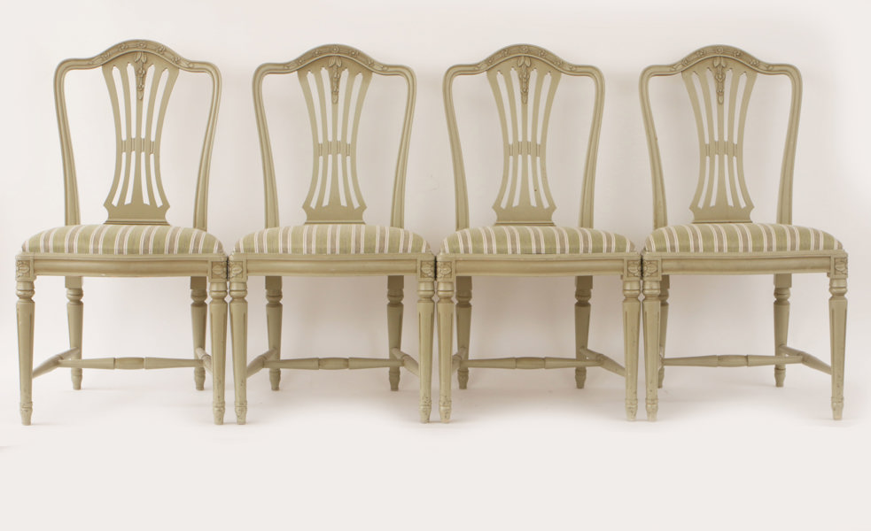 Stolar 8st, gustaviansk stil, 1900-talets andra hälft