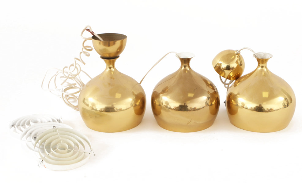 Taklampor 3st, "Löken", Helge Zimdahl för Falkenbergs Belysning