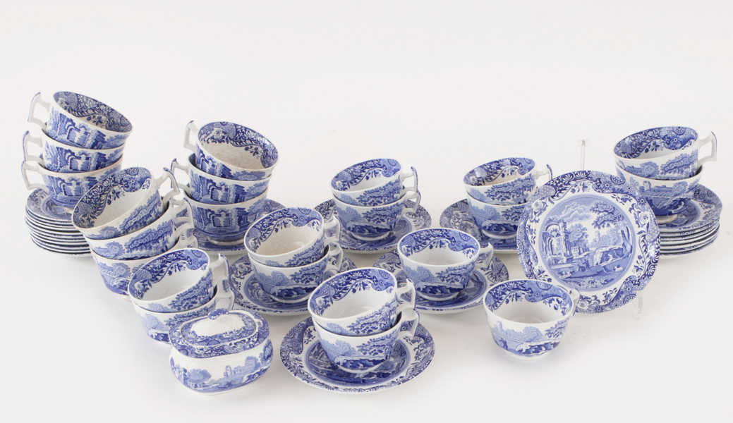 Te- och kaffeservisdelar, "Spode's Italian", Copeland, England