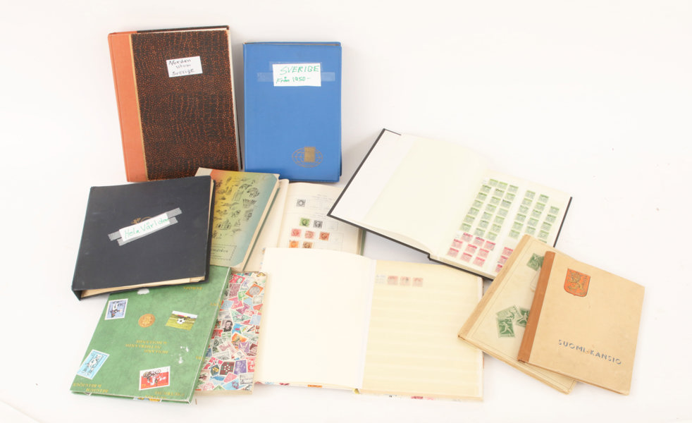 Parti frimärken, svenska samt utländska