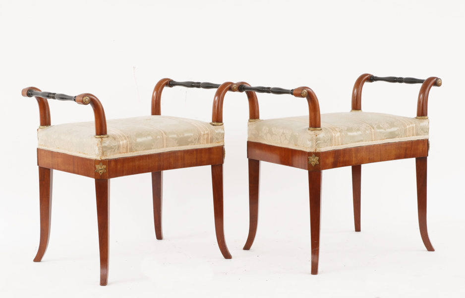 Taburetter ett par, empire, 1800-talets första hälft