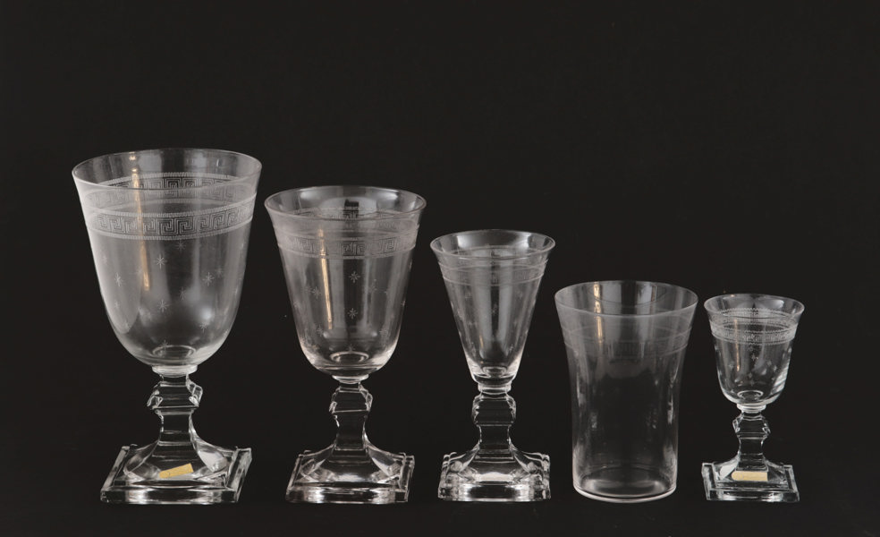 Glasservisdelar, "Queen", Pukeberg, 1900-talets första hälft