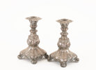 Ljusstakar ett par, silver, rokokostil, GAB, Stockholm, 1900-tal