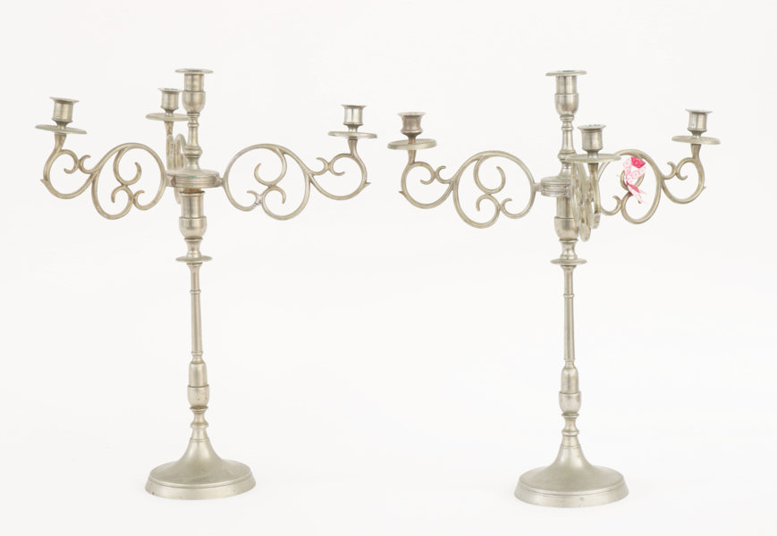 Kandelabrar ett par, Ljuders Silvernickelfabrik, no.16