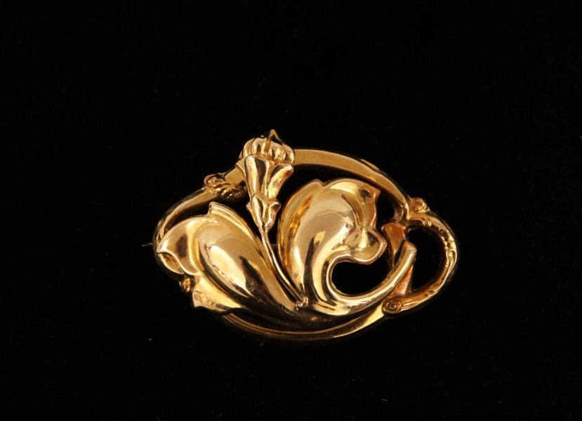 Brosch i 18k, Gustaf Dahlgren, Malmö, 1855