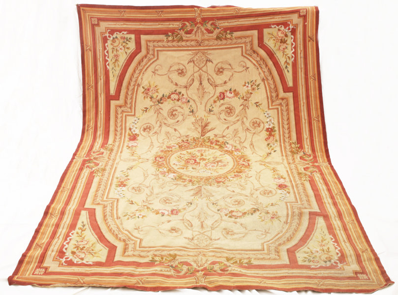 Broderad matta, troligen Frankrike, omkring år 1900