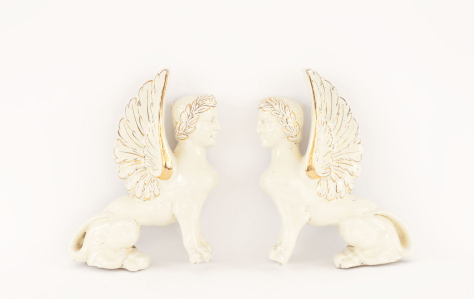 Kakelugnsdekorer ett par, 1800-tal