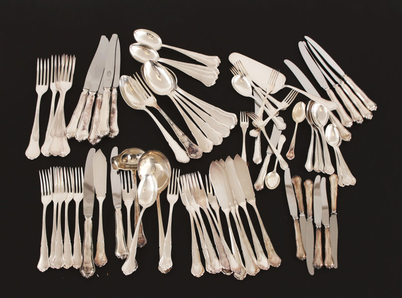 Bestickservisdelar i nysilver