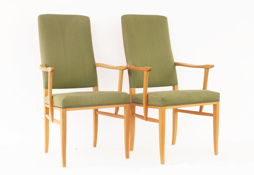 Karmstolar ett par, "Gustavus", Carl Malmsten för Åfors Möbelfabrik