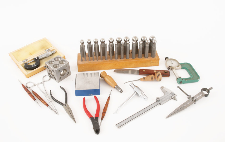 Parti redskap för silversmide