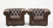 Fåtöljer ett par, Chesterfieldmodell, 1900-talets senare del