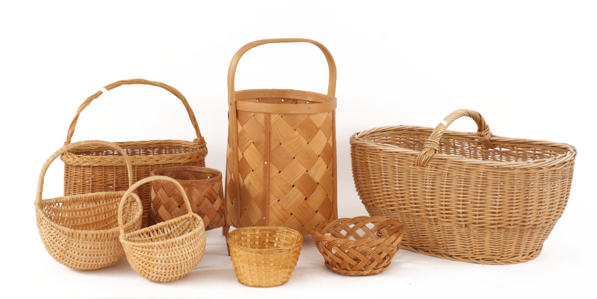 Flätade korgar 8st