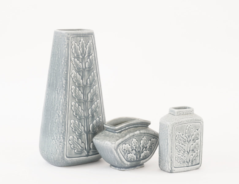 Vaser 3st, "Eklöv", Gunnar Nylund för Rörstrand