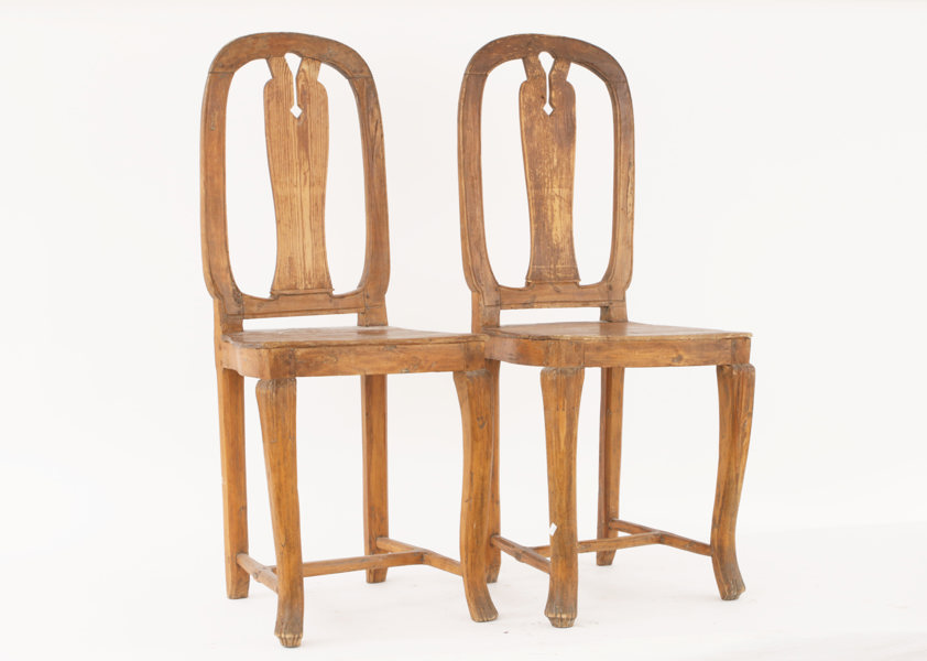 Stolar ett par, allmoge rokoko, 1800-talets första hälft