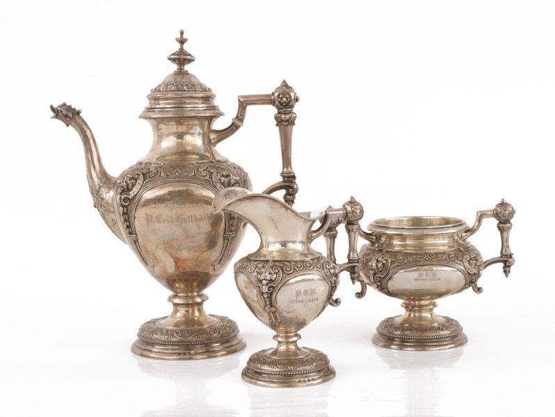 Kaffeservis 3 delar, silver, 1896