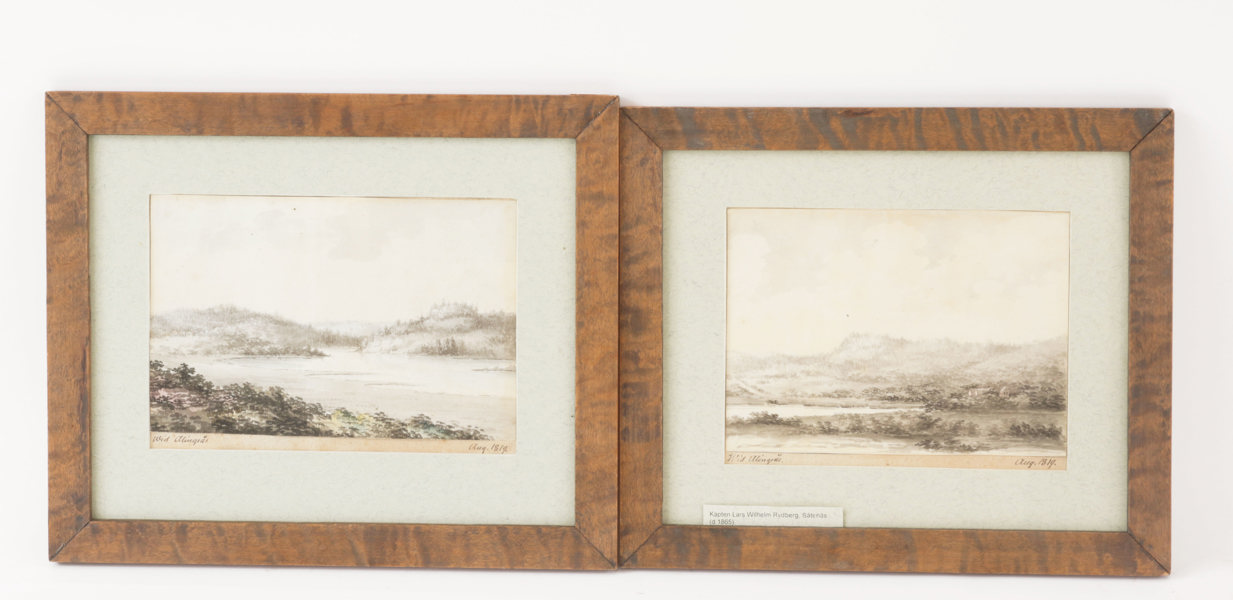 Akvarellmålningar 2st, daterade 1819
