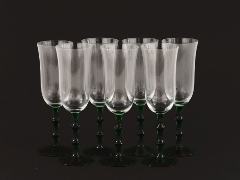 Champagneglas 7st, "Salut", Simon Gate för Orrefors