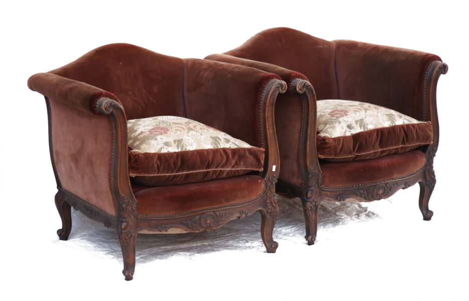 Fåtöljer ett par, rokokostil, 18/1900-tal