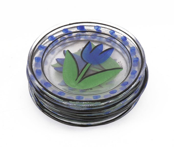 Assietter 8st, "Tulpan", Ulrica Hydman Vallien för Kosta Boda