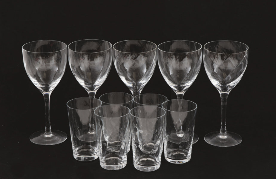 Glas 11 delar, "Chateau", Bertil Vallien för Kosta Boda