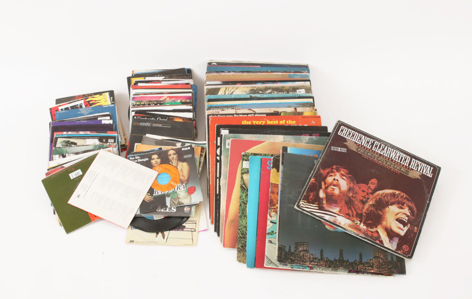 Parti LP-skivor och singlar