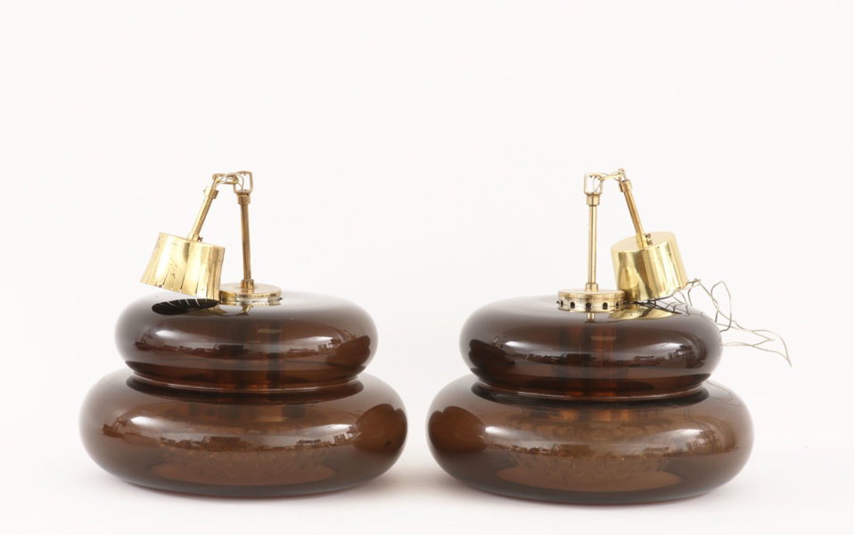 Taklampor ett par, "Bubblan", Carl Fagerlund för Orrefors