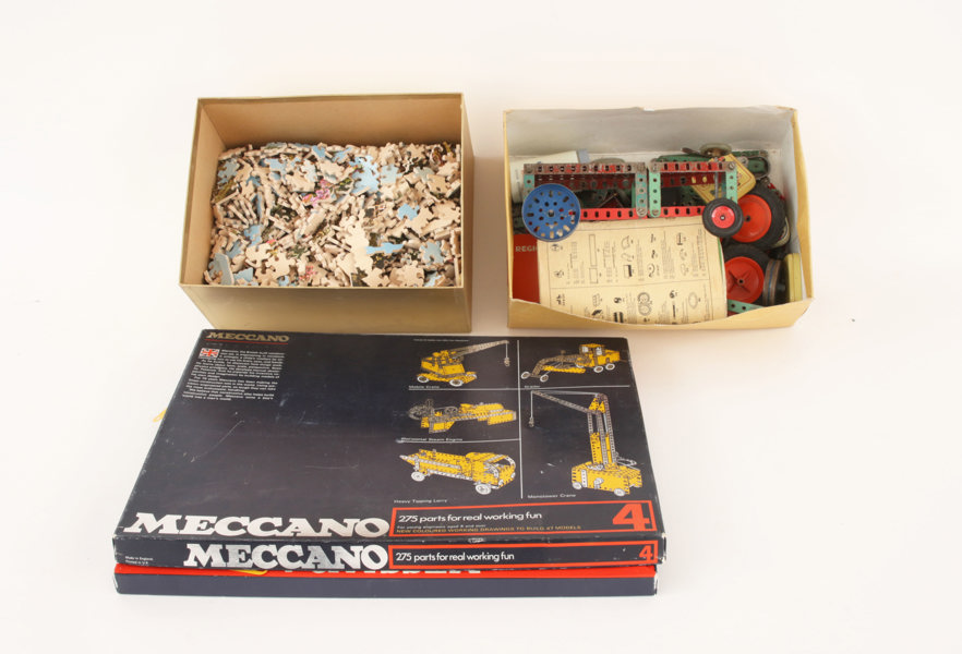 Parti Meccano samt pussel, England