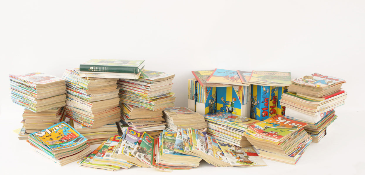 Stort parti serietidningar, m.m.