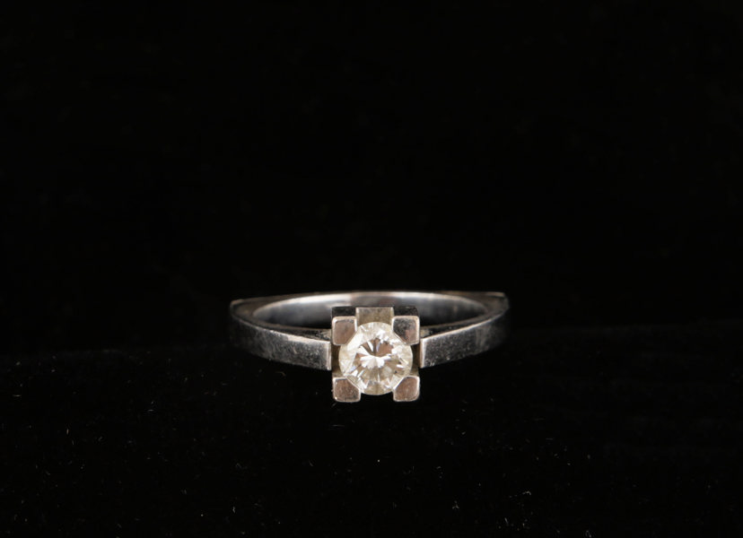 Enstensring i 18k vitguld