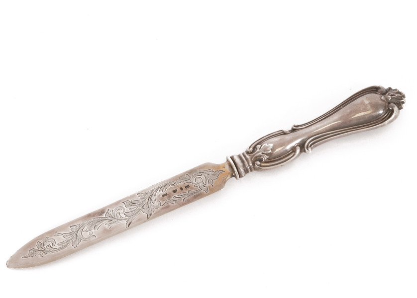 Brevkniv i silver, 1855