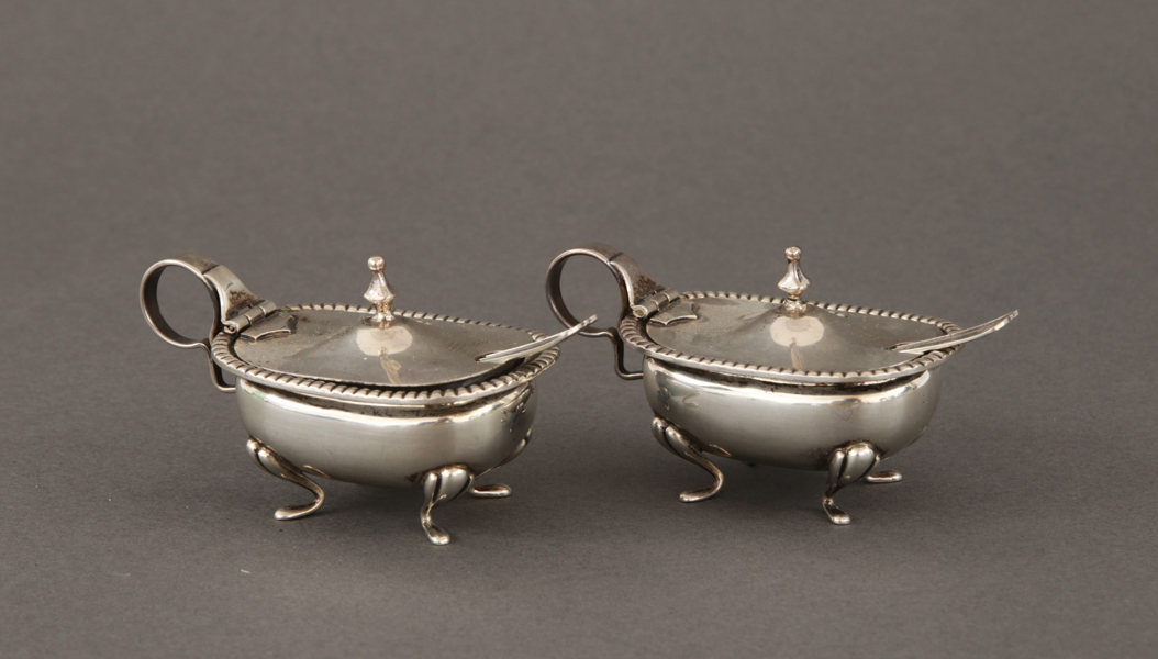 Saltkar ett par, silver, 1900-tal