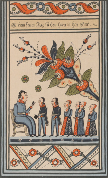 Textilt handtryck, efter Hjelt Per Persson