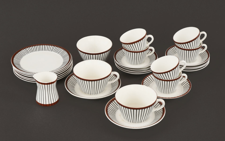 Te- och kaffeservisdelar, "Spisa Ribb", Stig Lindberg för Gustavsberg