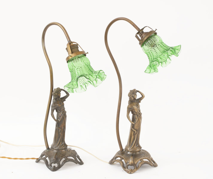 Bordslampor ett par, jugendstil, 1900-tal