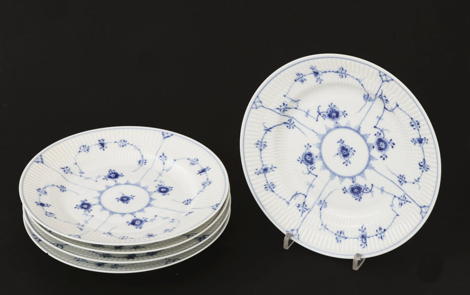 Förrättstallrikar 4st, "Musselmalet", Royal Copenhagen