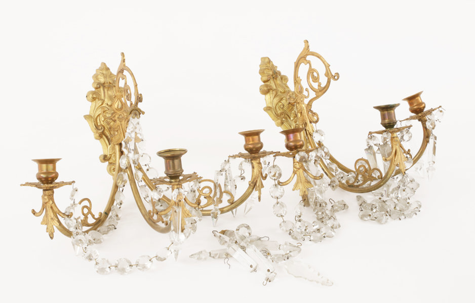 Vägglampetter ett par, oskarianska, 1800-talets slut